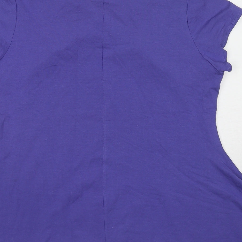 Ai Paradise Womens Purple Viscose Basic Blouse Size L Square Neck