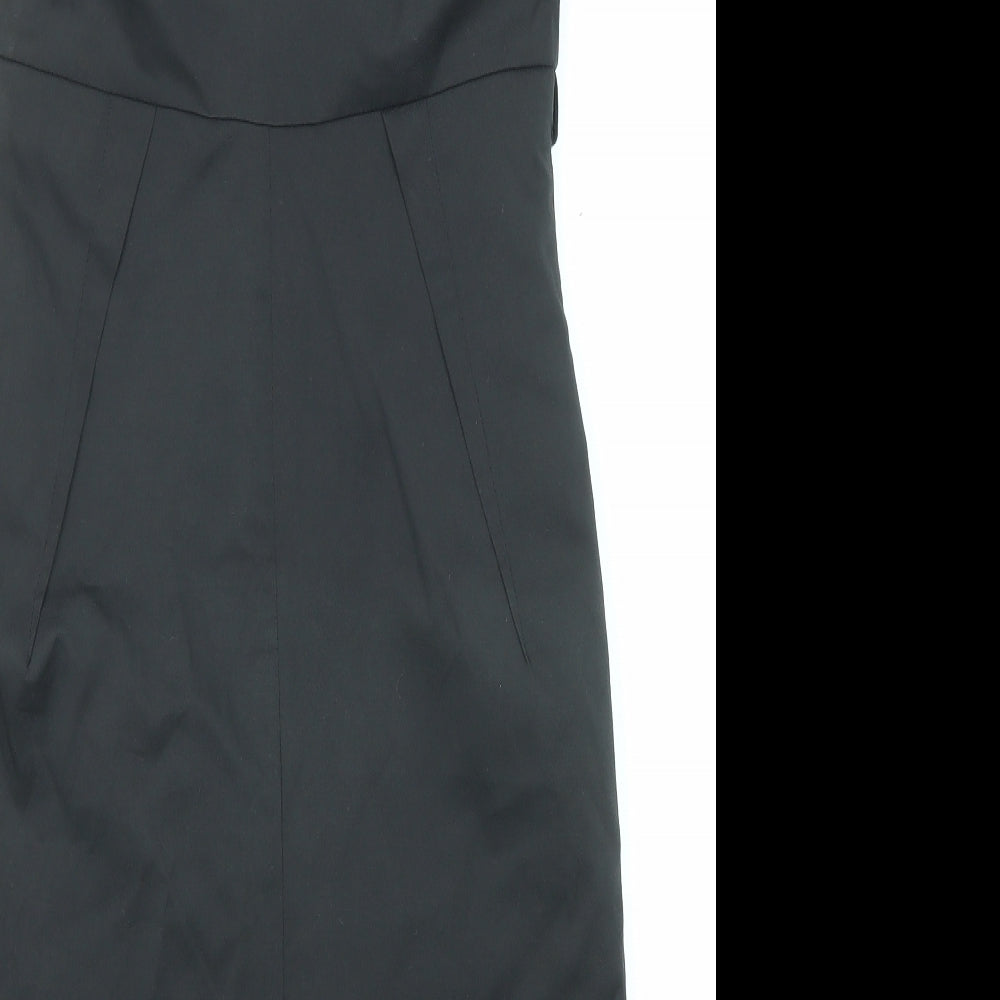 River Island Womens Black Polyester Shift Size 10 Round Neck Zip