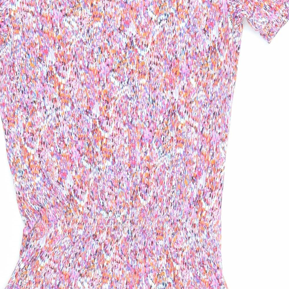 Warehouse Womens Multicoloured Geometric Viscose A-Line Size 6 Round Neck Pullover