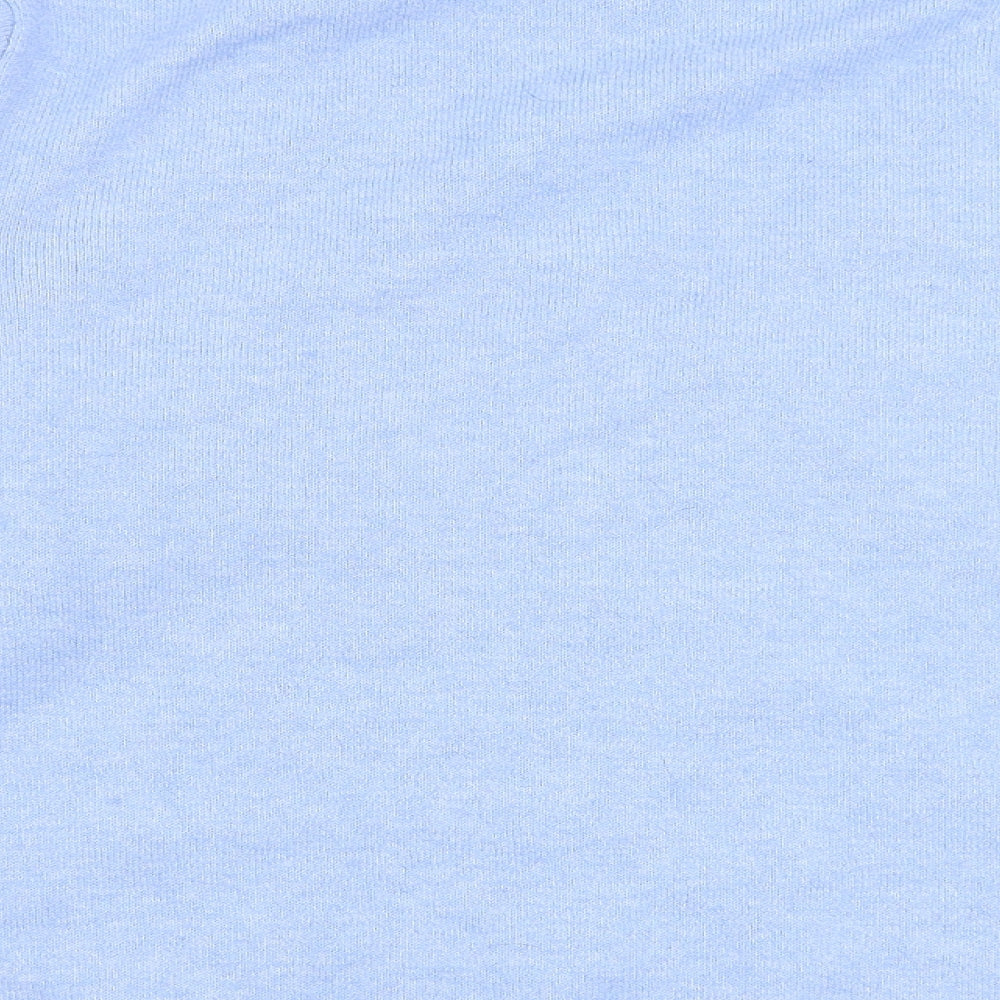 ICHI Womens Blue V-Neck Polyester Pullover Jumper Size M