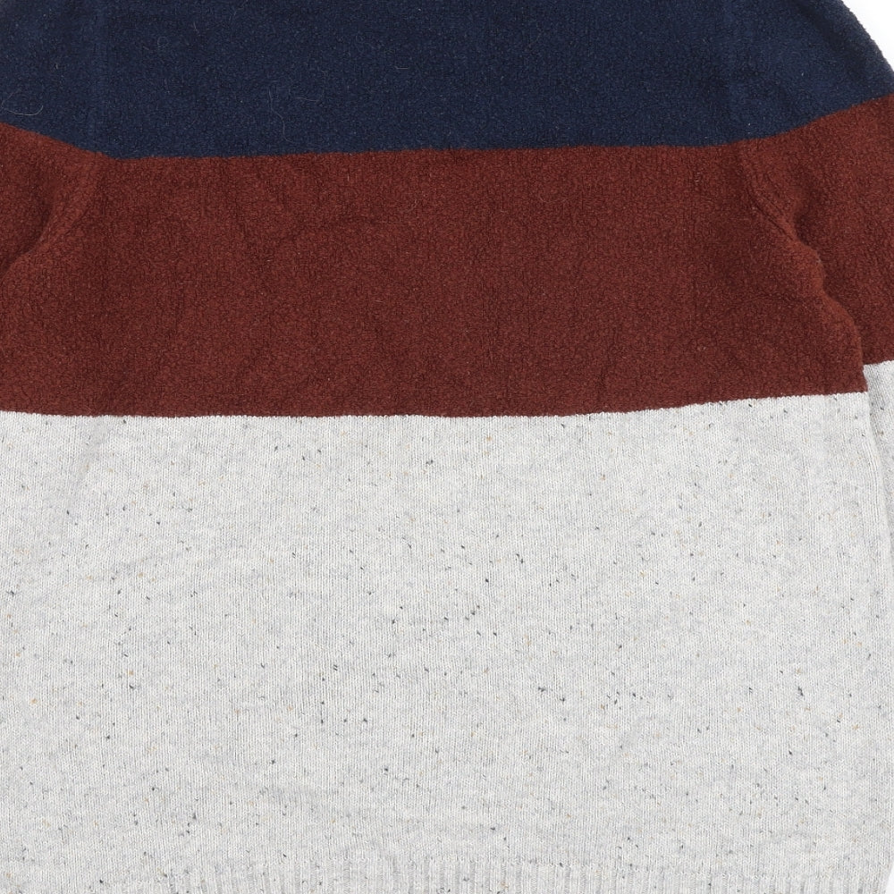 Marks & Spencer Mens Multicoloured Round Neck Striped Cotton Pullover Jumper Size S Long Sleeve