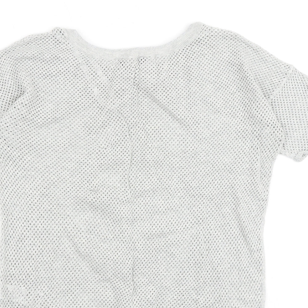 Dorothy Perkins Womens Grey 100% Cotton Basic T-Shirt Size 10 Round Neck