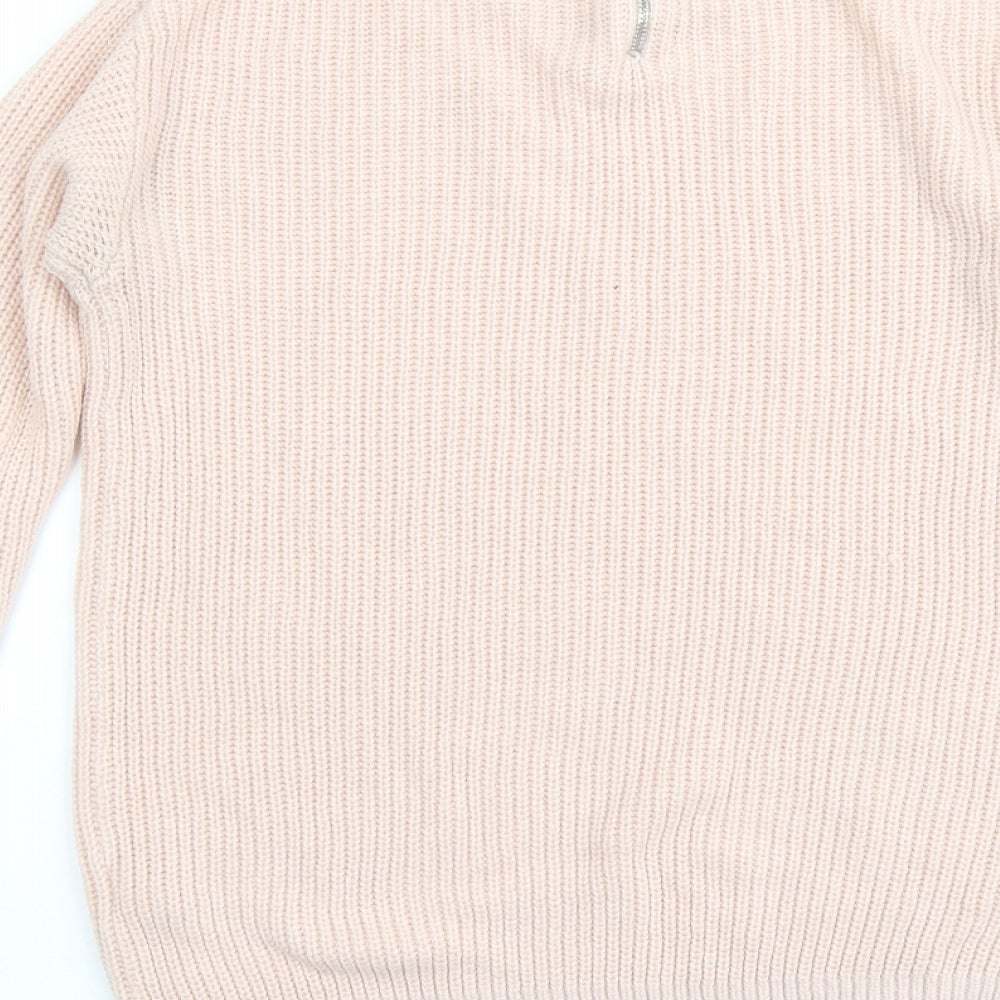Dorothy Perkins Womens Pink Round Neck Acrylic Pullover Jumper Size 8
