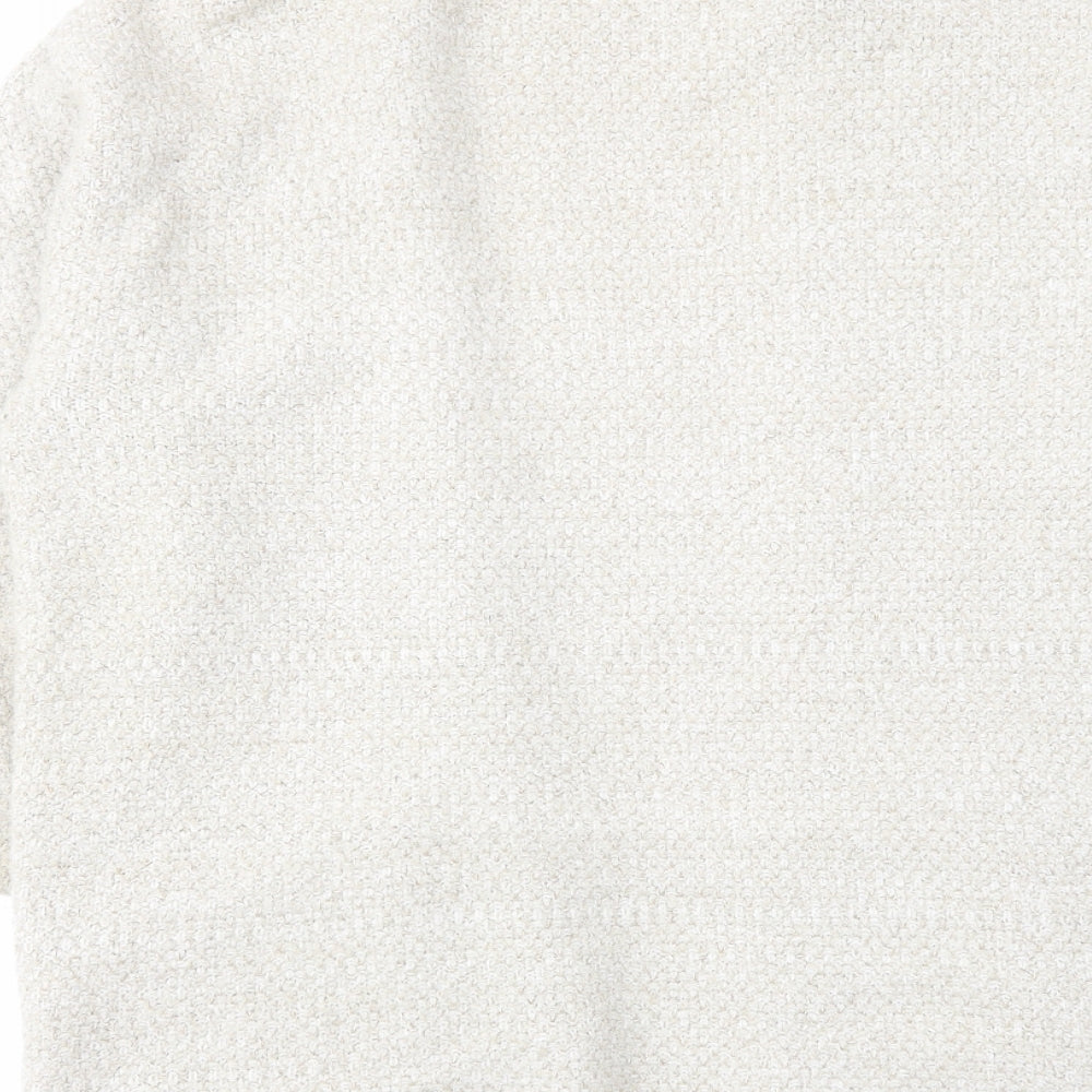 Mango Womens Beige V-Neck Acrylic Cardigan Jumper Size S