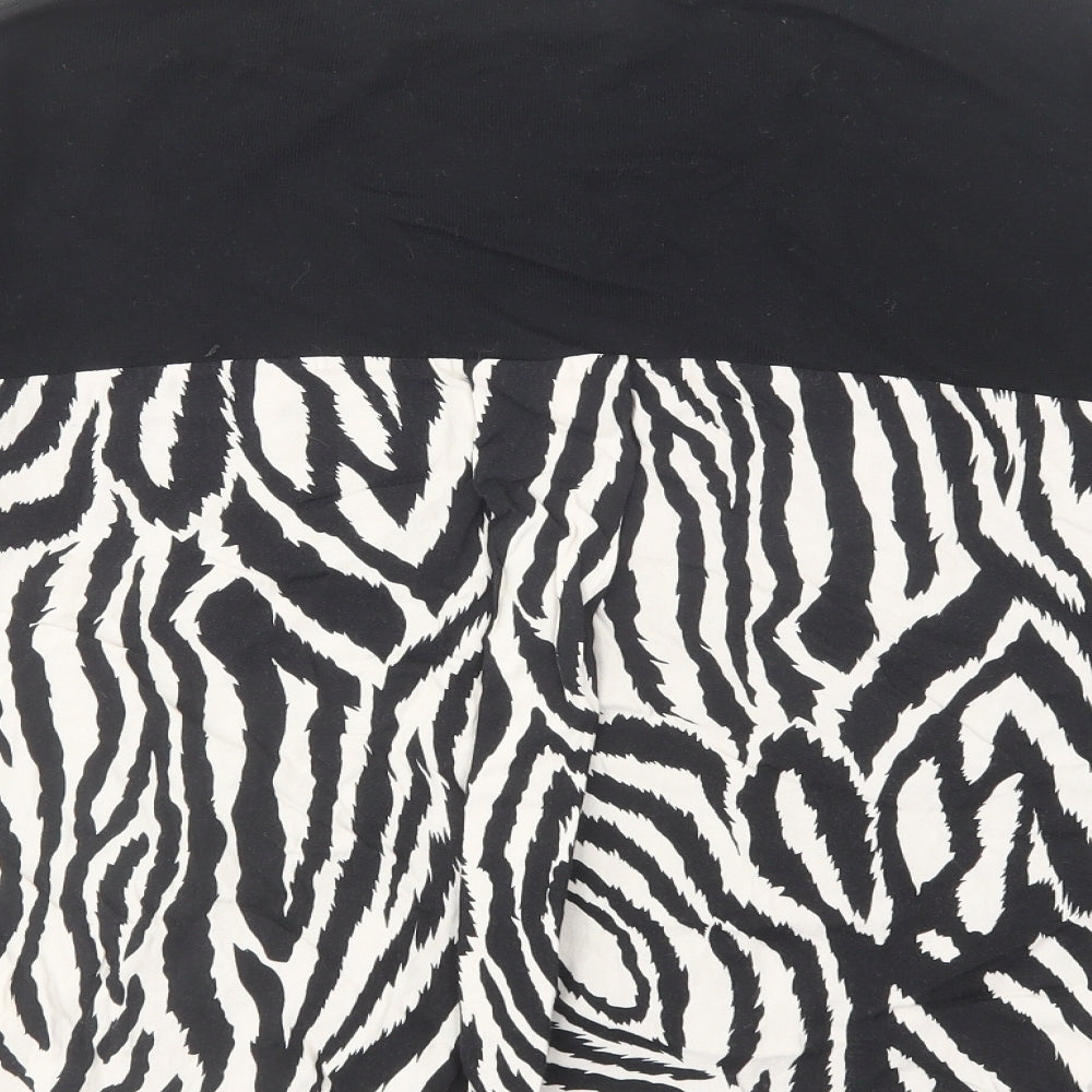 Wallis Womens Black Round Neck Animal Print Acrylic Pullover Jumper Size M - Zebra Print