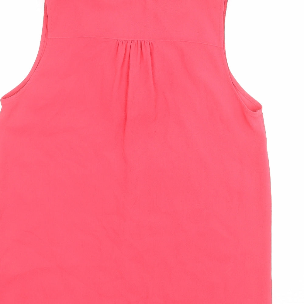 NEXT Womens Pink Polyester Basic Blouse Size 12 V-Neck