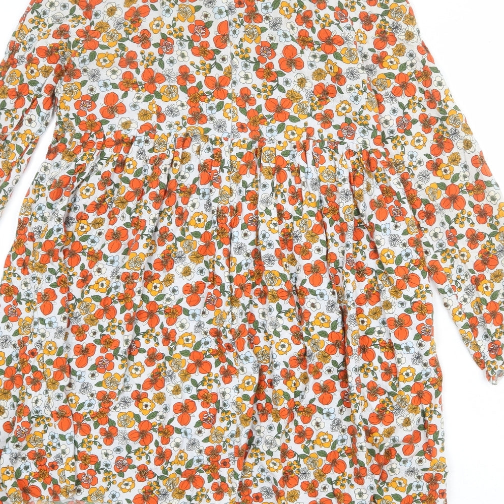 ASOS Womens Multicoloured Floral Viscose A-Line Size 8 Mock Neck Zip
