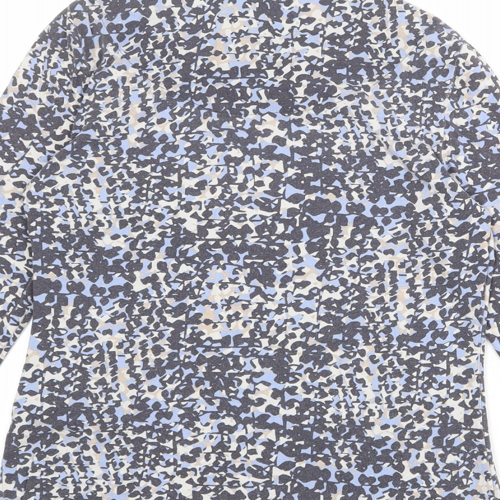 Classics Womens Multicoloured Geometric Viscose Basic T-Shirt Size 10 Boat Neck