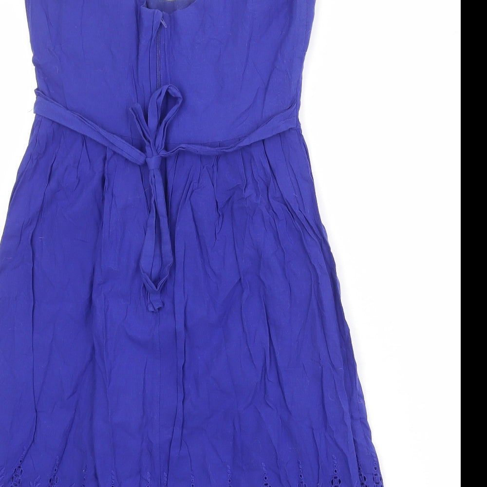 Dorothy Perkins Womens Blue Polyester Tank Dress Size 10 Scoop Neck Zip