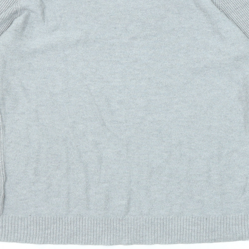 Dorothy Perkins Womens Grey Round Neck Viscose Pullover Jumper Size 10