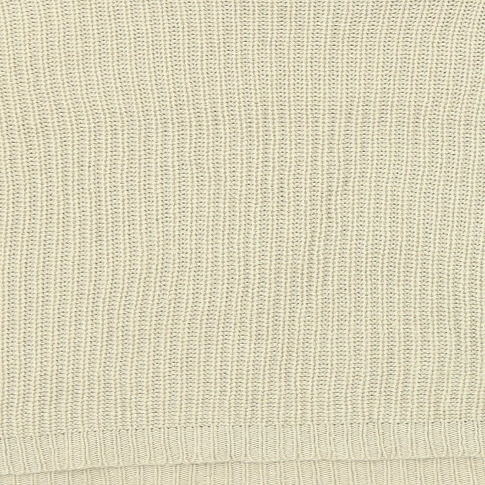 Missguided Womens Beige Boat Neck Acrylic Pullover Jumper Size 22