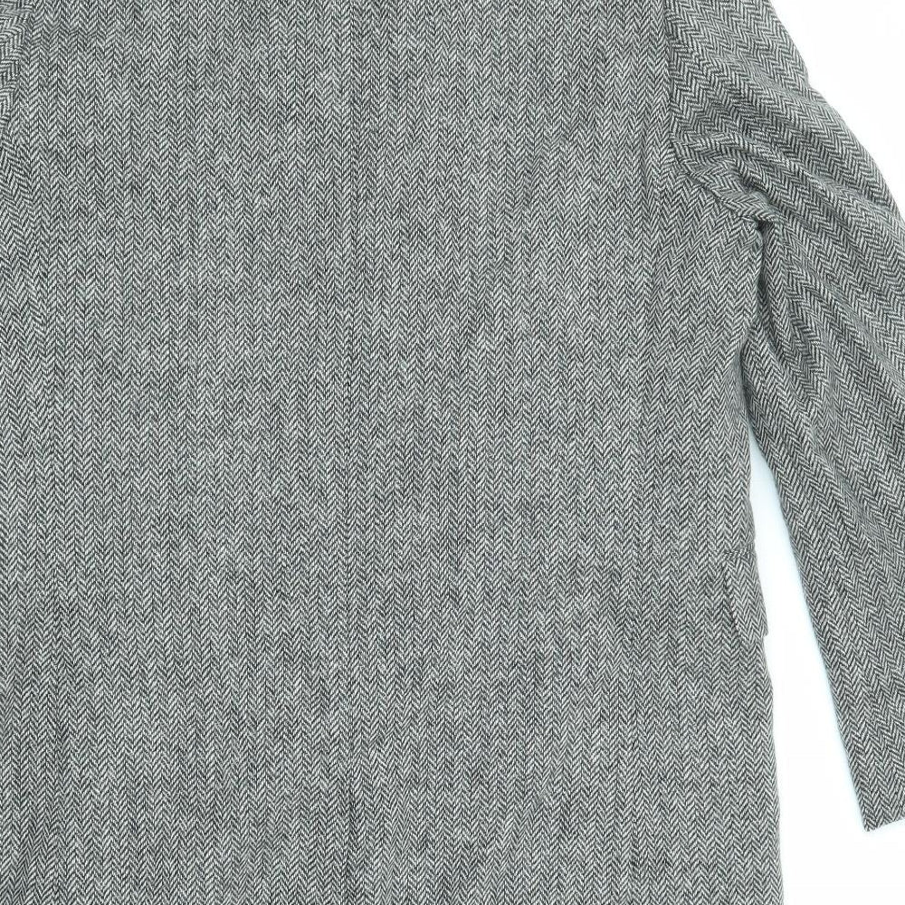 Marks and Spencer Mens Grey Overcoat Coat Size XL Button