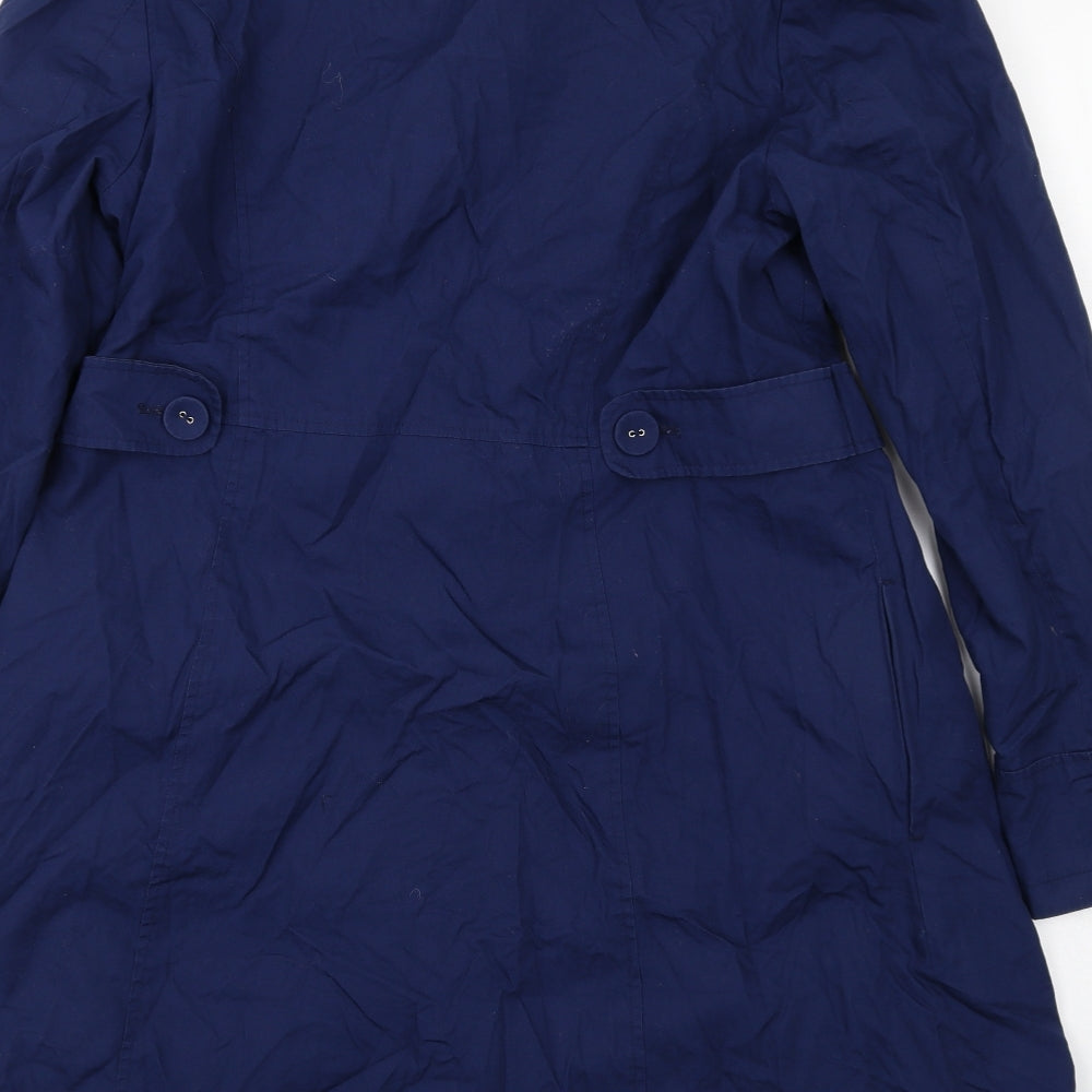 Marks & Spencer Womens Blue Pea Coat Coat Size 12 Button