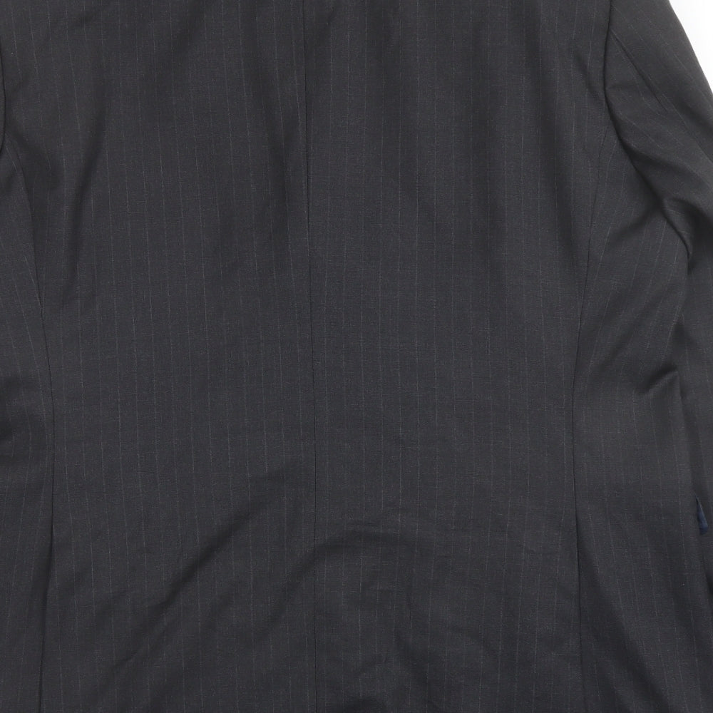 Marks & Spencer Mens Grey Striped Wool Jacket Suit Jacket Size 44 Regular