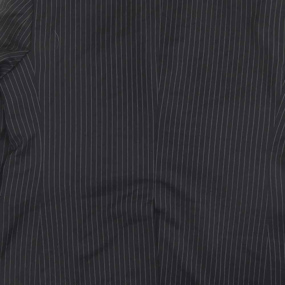 Limehaus Mens Black Striped Polyester Jacket Suit Jacket Size 42 Regular