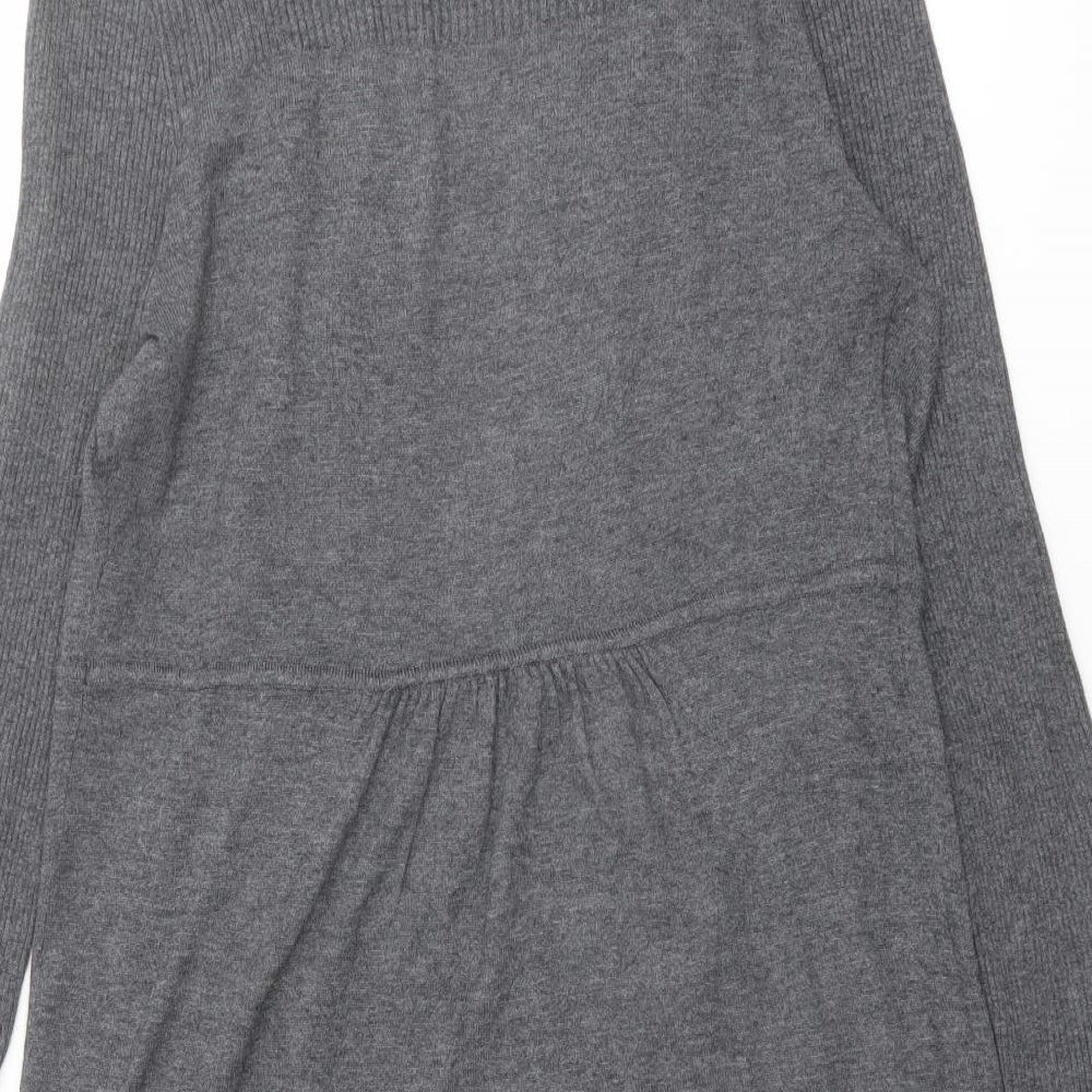 BHS Womens Grey V-Neck Viscose Cardigan Jumper Size 12