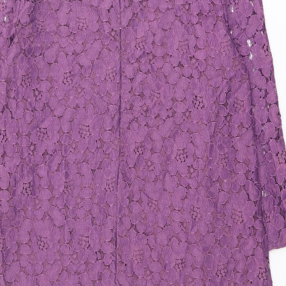 True Decadence Womens Purple Polyester A-Line Size 12 Round Neck Zip