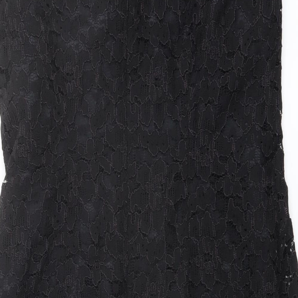 Marks & Spencer Womens Black Polyester Tank Dress Size 12 V-Neck Zip