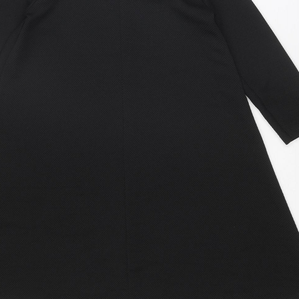 ASOS Womens Black Polyester Trapeze & Swing Size 10 Boat Neck Pullover