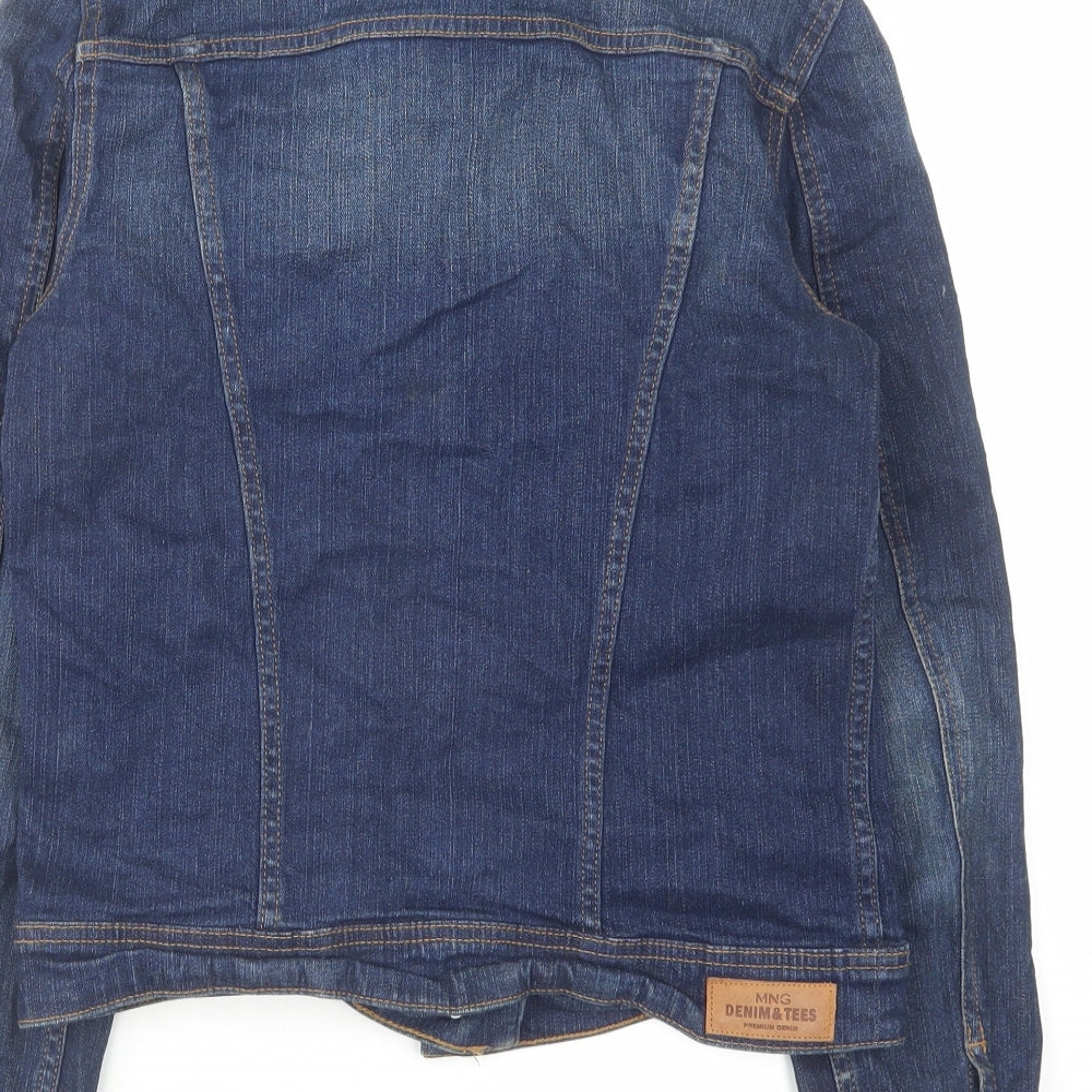Mango Womens Blue Jacket Size S Button