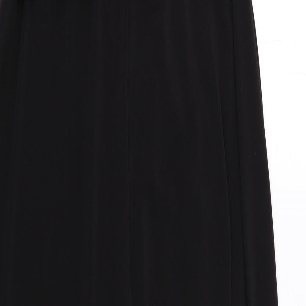 Together Womens Black Geometric Polyester Maxi Size 10 V-Neck Pullover