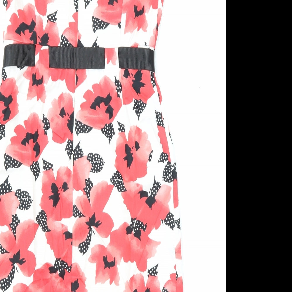 Precis Womens Multicoloured Floral Polyester Tank Dress Size 8 Round Neck Zip