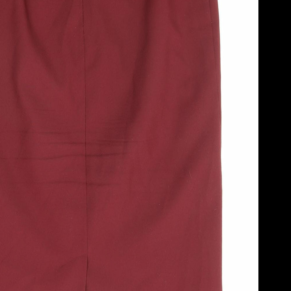 Classics Womens Red Polyester Straight & Pencil Skirt Size 12 Zip