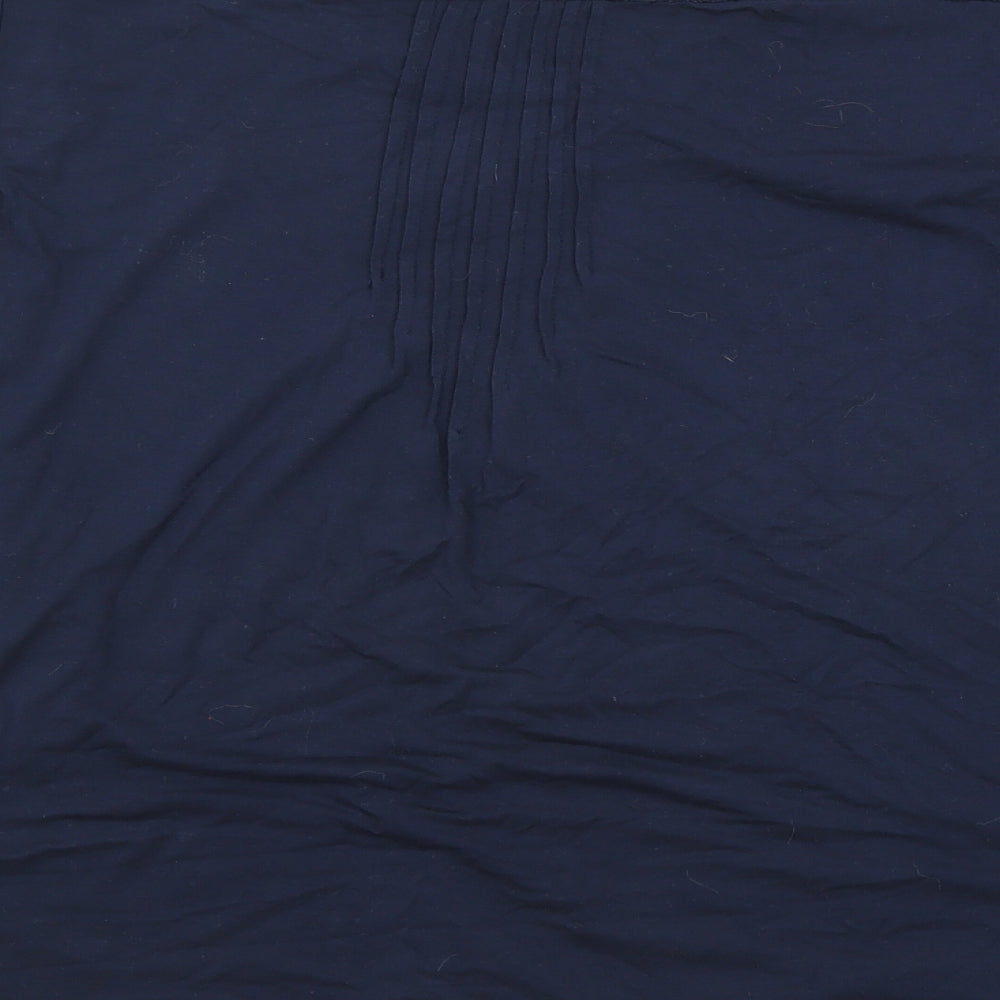 Together Womens Blue Geometric Polyester Basic Blouse Size XL Boat Neck