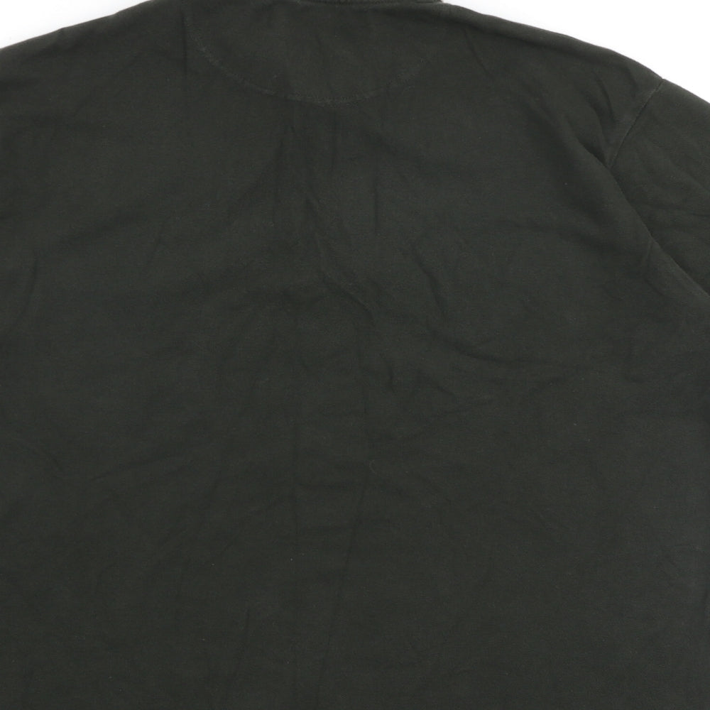 Lee Cooper Mens Green 100% Cotton Polo Size M Collared Button