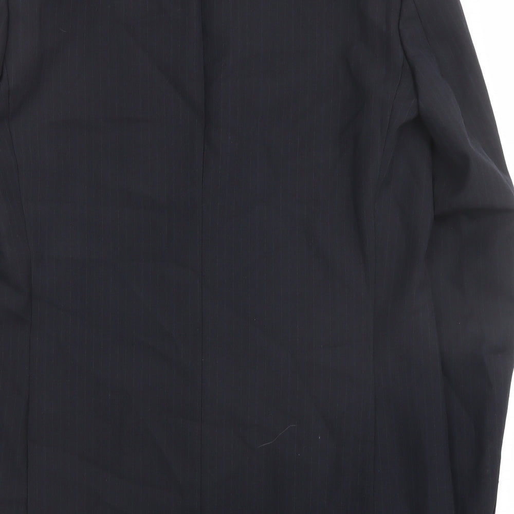 Marks & Spencer Mens Blue Striped Polyester Jacket Suit Jacket Size 40 Regular