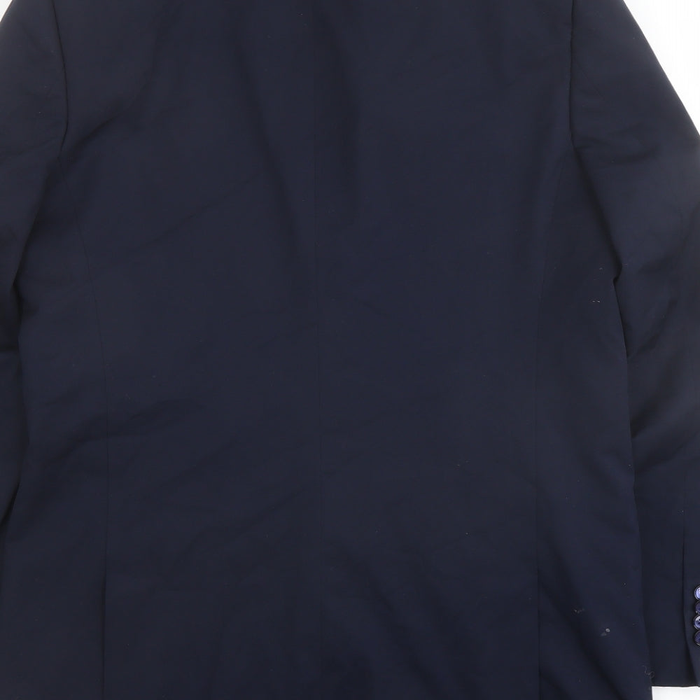 Greenwoods Mens Blue Polyester Jacket Suit Jacket Size 40 Regular