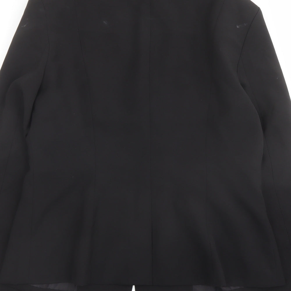 4th & Reckless Womens Black Polyester Jacket Blazer Size 14