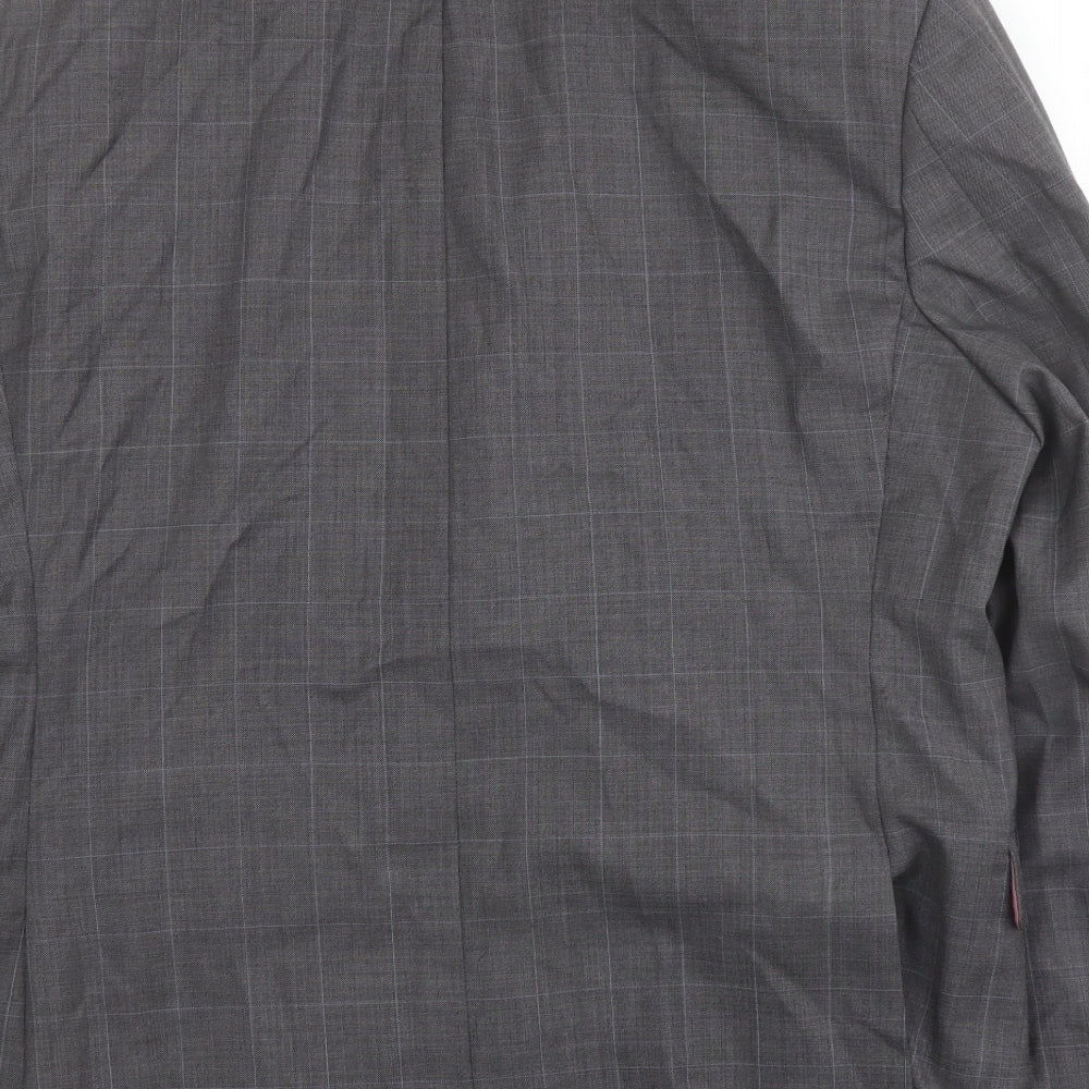 Norton Towndend Mens Grey Check Polyester Jacket Suit Jacket Size 46 Regular