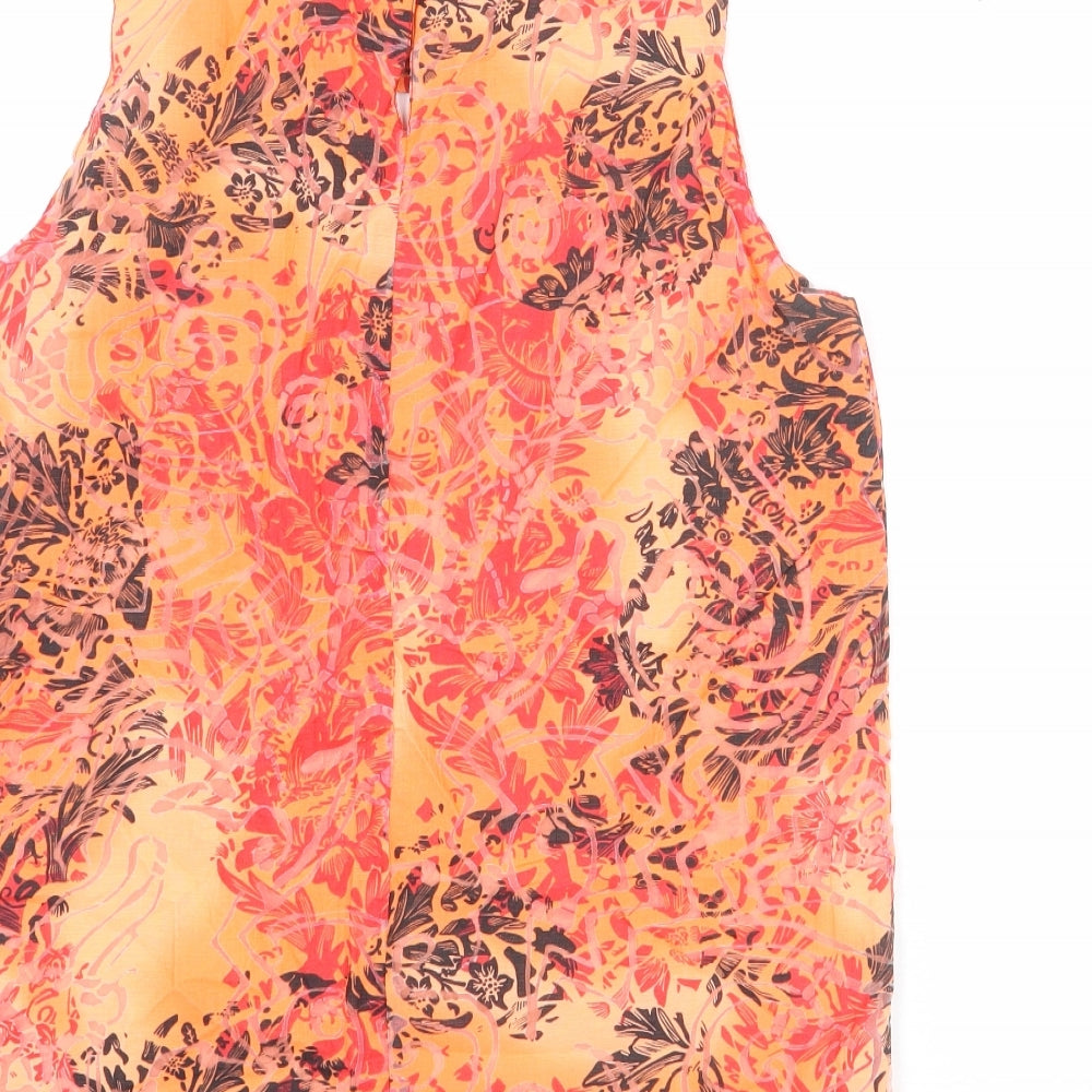 Yest Womens Multicoloured Geometric Viscose Basic Tank Size 10 Round Neck