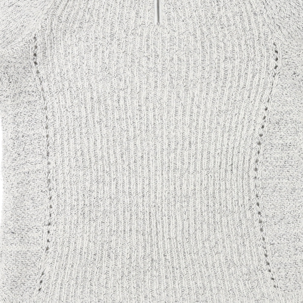 Indigo Womens Grey Round Neck Acrylic Pullover Jumper Size 10