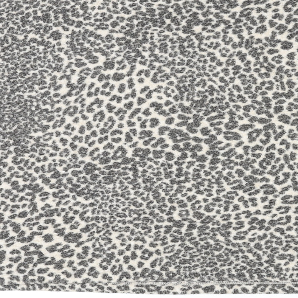 H&M Womens Multicoloured Round Neck Animal Print Polyester Pullover Jumper Size M - Leopard Print