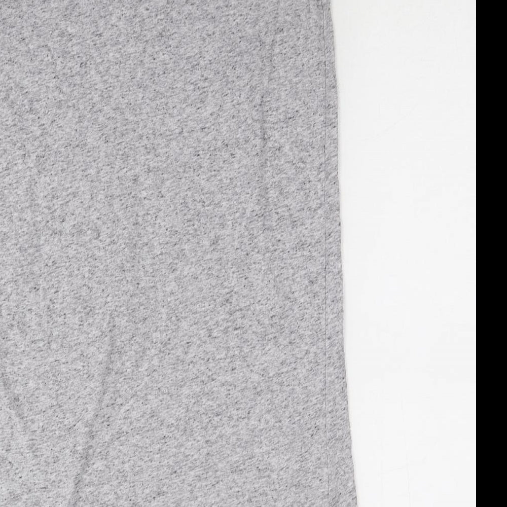 H&M Womens Grey Geometric Polyester Tunic T-Shirt Size M Round Neck