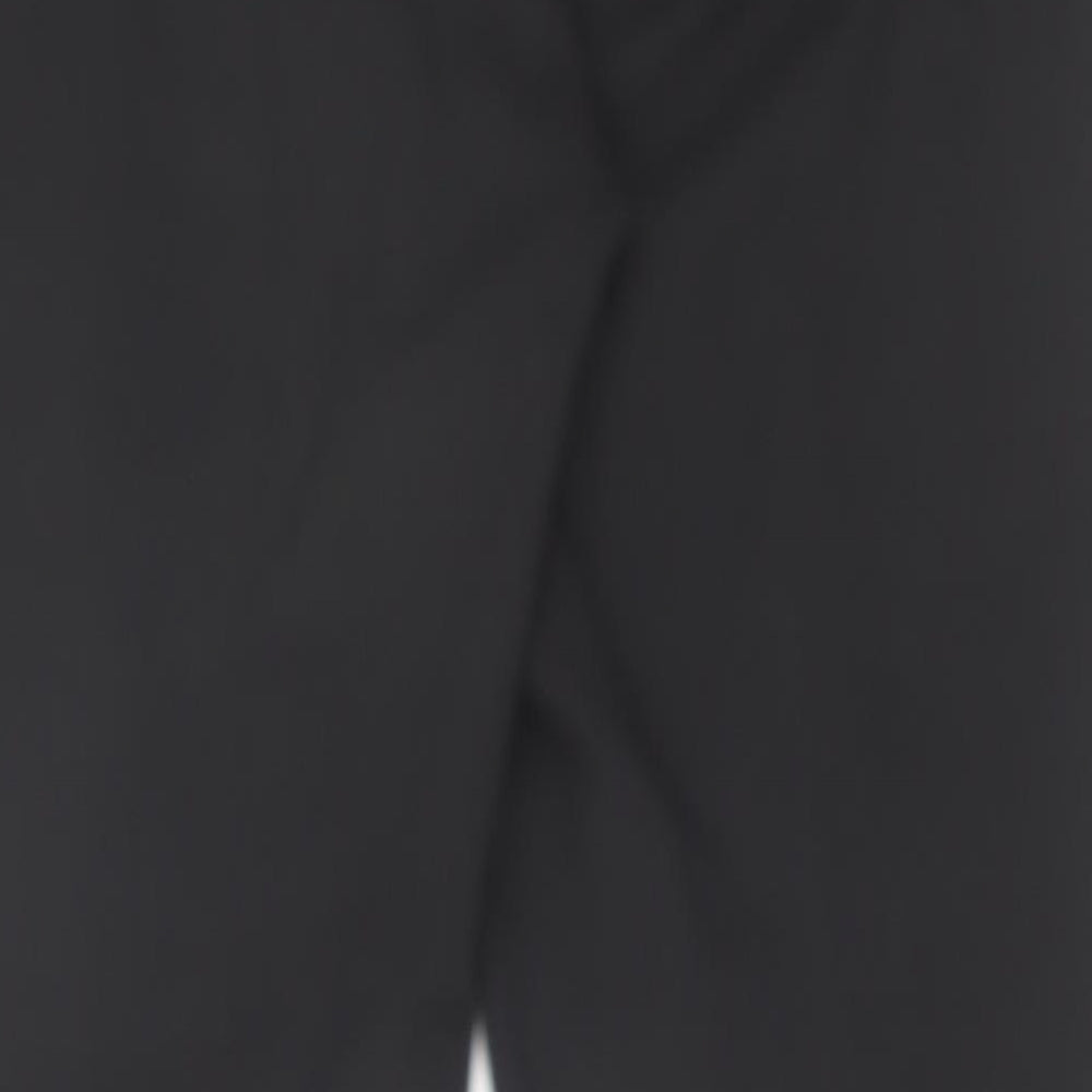 Marks & Spencer Womens Black Polyester Trousers Size 14 L28 in Regular Hook & Eye
