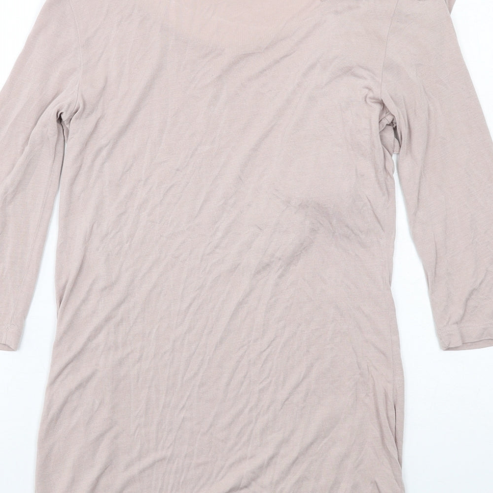 Limited Collection Womens Beige Viscose A-Line Size 8 Scoop Neck Pullover