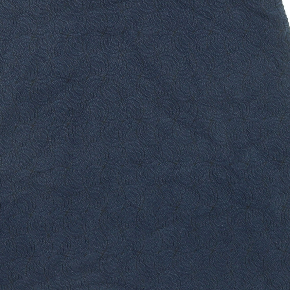 ESPRIT Womens Blue Geometric Cotton Bandage Skirt Size XS