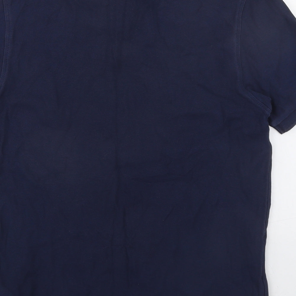 Marks & Spencer Mens Blue Cotton Button-Up Size S Collared Button
