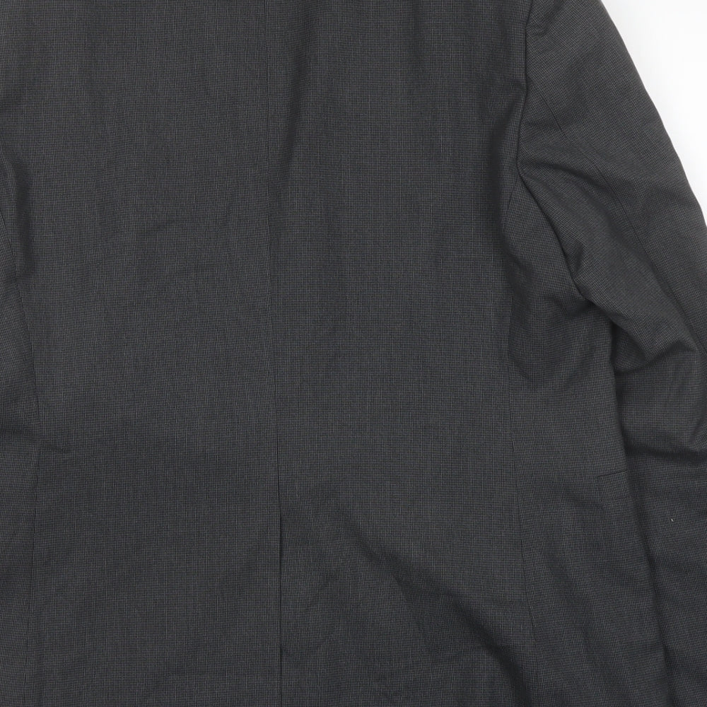 H&M Mens Grey Polyester Jacket Suit Jacket Size 42 Regular