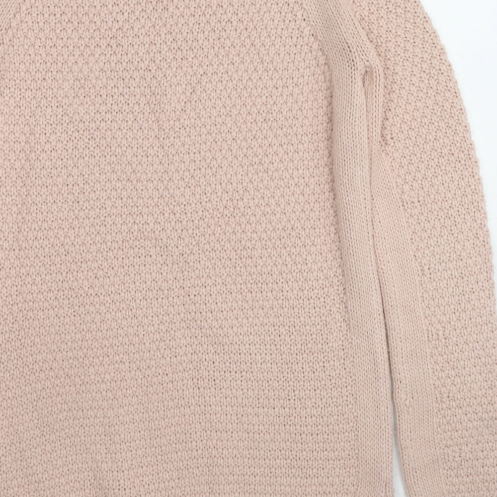 Heart & Soul Womens Pink Round Neck Cotton Pullover Jumper Size 10