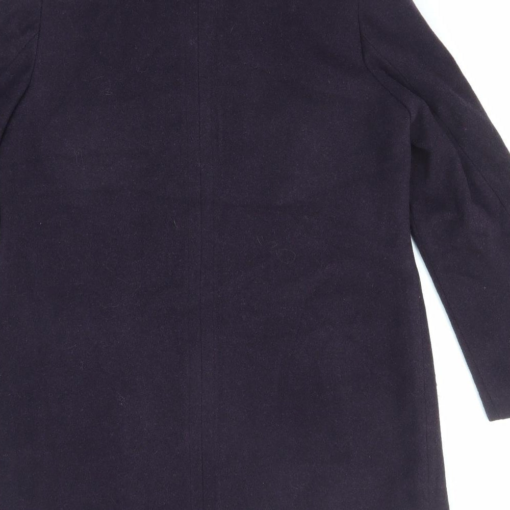 EWM Womens Purple Overcoat Coat Size 14 Button