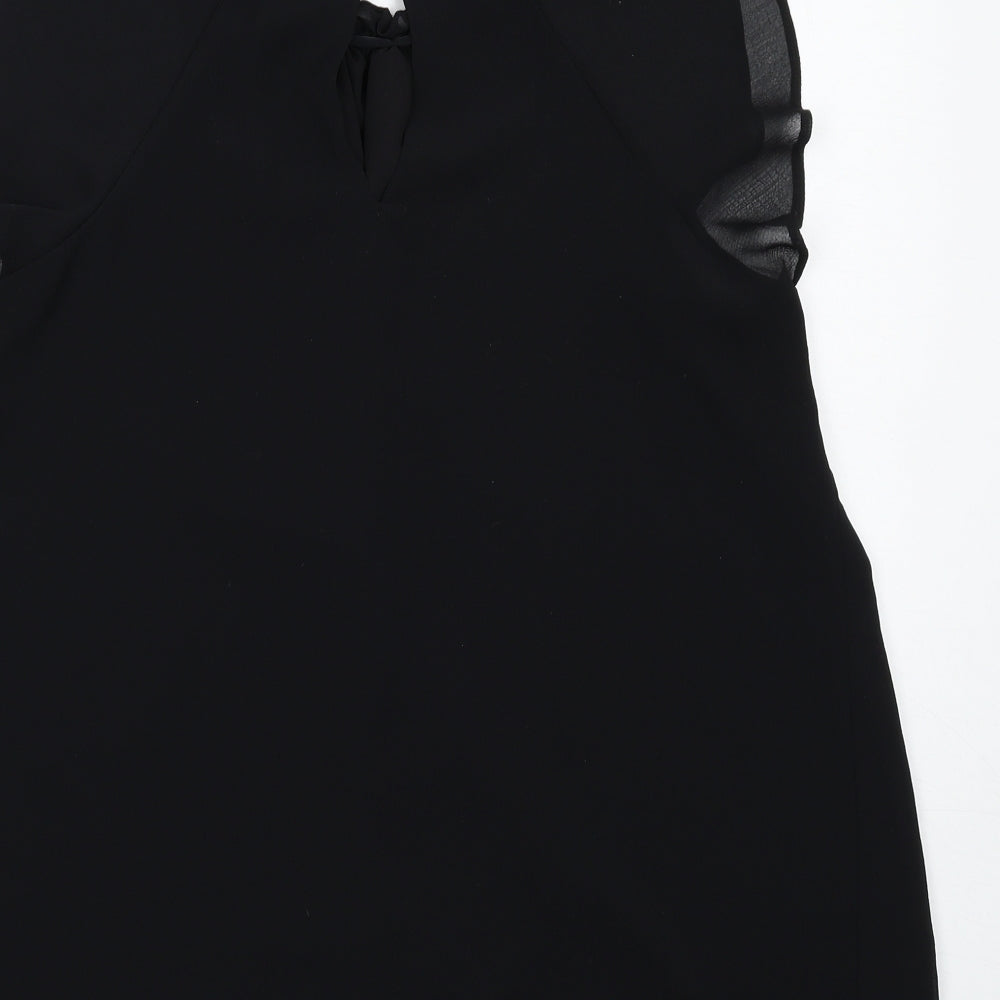 River Island Womens Black Polyester Basic Blouse Size 12 Round Neck