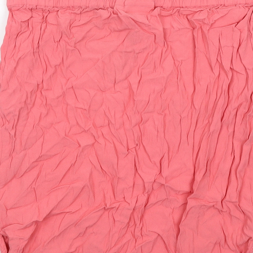 Saint Tropez Clothing Womens Pink Viscose A-Line Skirt Size L Drawstring