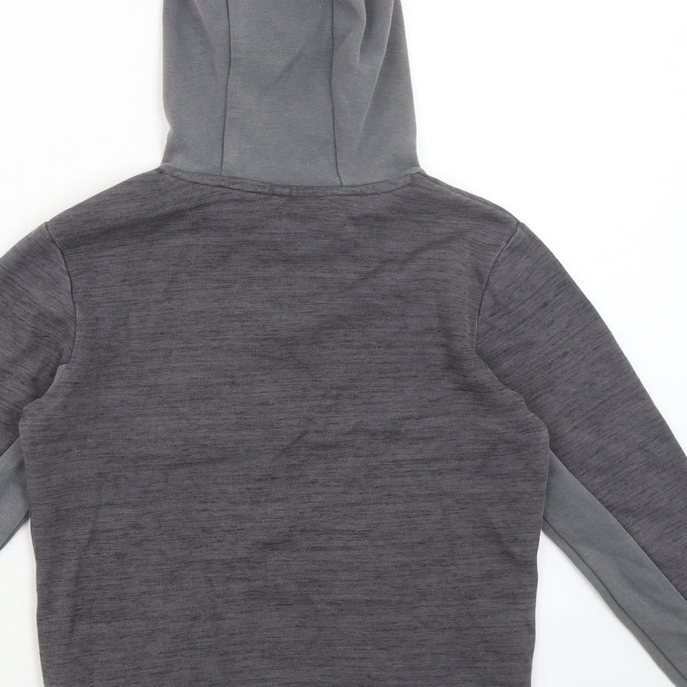 Marks & Spencer Girls Grey Cotton Pullover Hoodie Size 9-10 Years Pullover