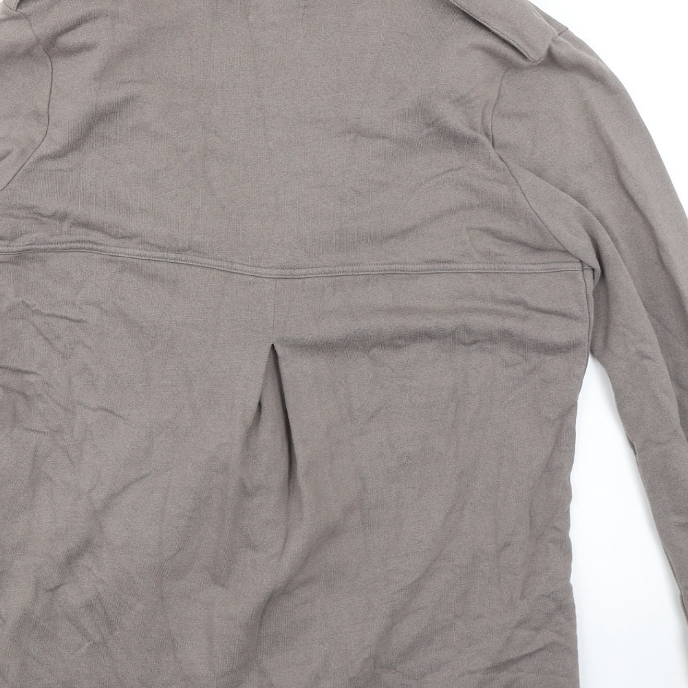 NEXT Womens Grey Cotton Overcoat Jacket Size 10 Button