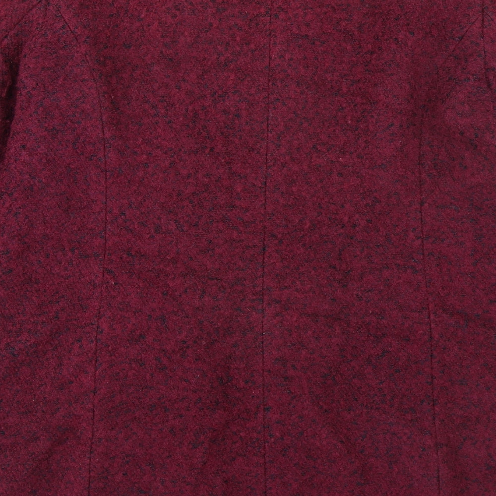 BHS Womens Purple Geometric Overcoat Coat Size 18 Button