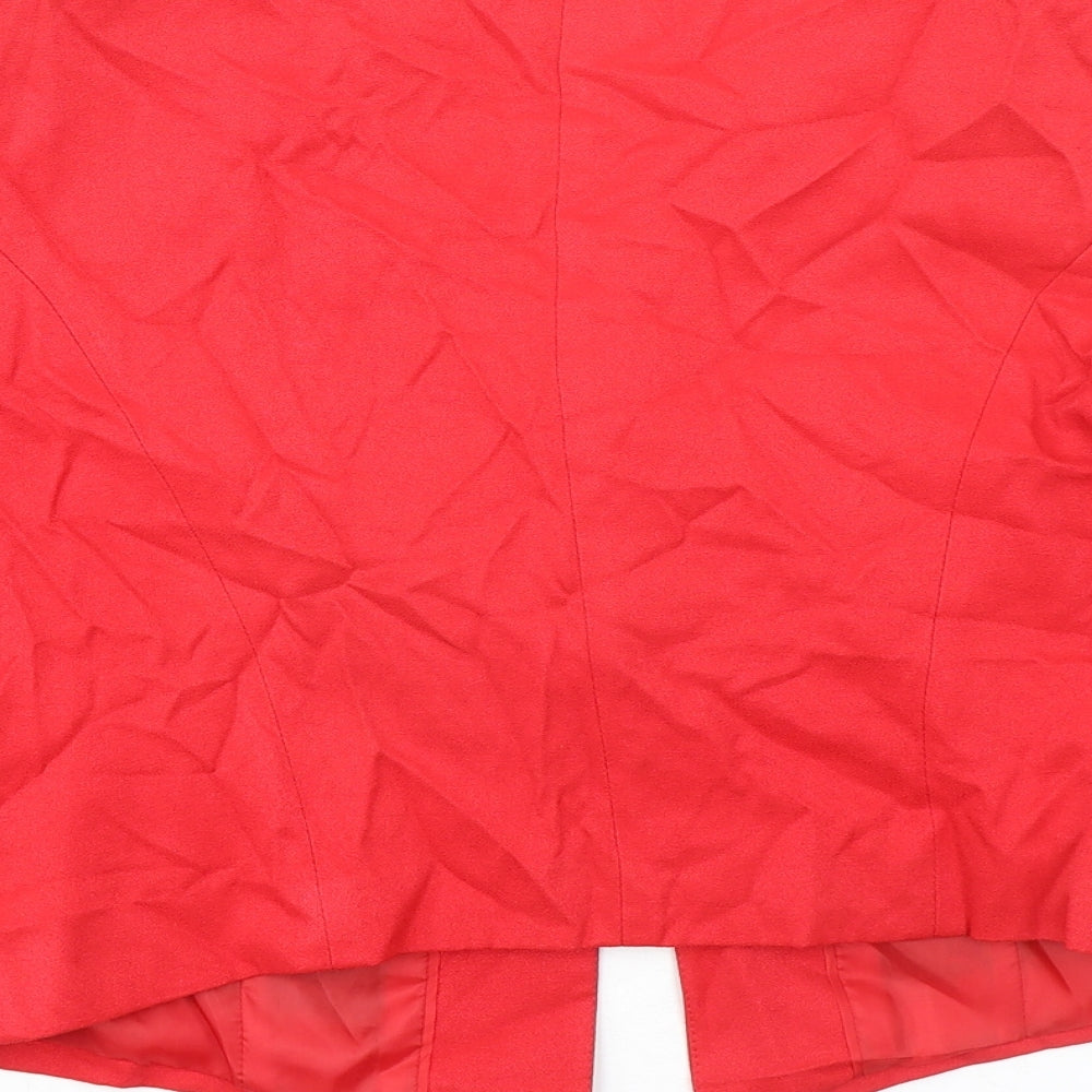 Et Vous Womens Red Jacket Blazer Size 14 Hook & Eye
